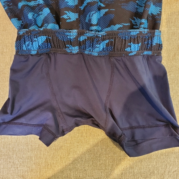Speedo Boys Swim Trunk Board Short Blue Navy Camo Size M 10 12 - Picture 4 of 7